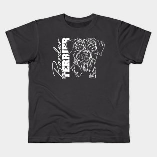 Funny Border Terrier dog lover dog portrait Kids T-Shirt